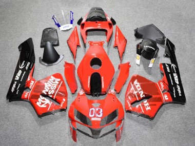 Beste Honda CBR600RR Motorrad Verkleidung 2005-2006 - Rot Schwarz Weiss 03