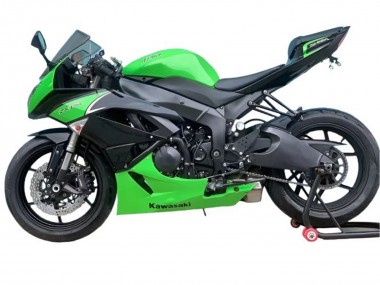 Beste Kawasaki ZX6R Motorrad Verkleidung 2009-2012 - Grun Matt Schwarz