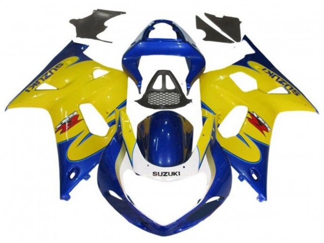 Beste Suzuki GSXR1000 Motorrad Verkleidung 2000-2002 - Gelb Blau Tribal