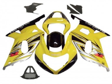 Beste Suzuki GSXR1000 Motorrad Verkleidung 2000-2002 - Gelb Silber Glanzendes Schwarz