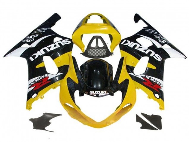 Beste Suzuki GSXR1000 Motorrad Verkleidung 2000-2002 - Gelb Glanzendes Schwarz Weiss Rot