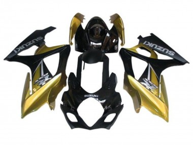 Beste Suzuki GSXR 1000 Motorrad Verkleidung 2005-2006 - Schwarzes Gold Silber