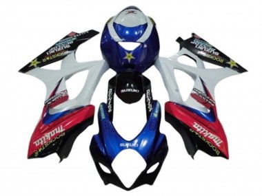 Beste Suzuki GSXR 1000 Motorrad Verkleidung 2005-2006 - Weiss Rot Blau Makita