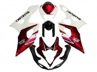 Beste Suzuki GSXR 1000 Motorrad Verkleidung 2005-2006 - Weiss Bonbon Rot Schwarz