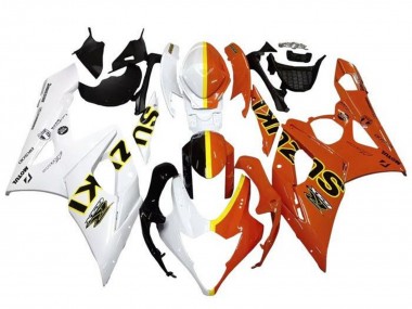 Beste Suzuki GSXR 1000 Motorrad Verkleidung 2005-2006 - Weiss Orange Gelb Geteiltes