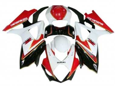 Beste Suzuki GSXR 1000 Motorrad Verkleidung 2005-2006 - Weiss Rot Schwarz Gold