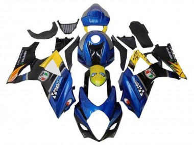Beste Suzuki GSXR 1000 Motorrad Verkleidung 2007-2008 - Blau Gelb Schwarz Hai