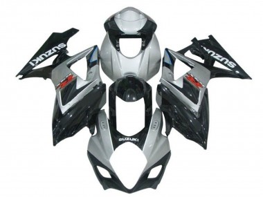 Beste Suzuki GSXR 1000 Motorrad Verkleidung 2007-2008 - Grau Glanzendes Schwarz Rot Weiss
