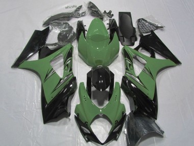 Beste Suzuki GSXR 1000 Motorrad Verkleidung 2007-2008 - Grun Glanzendes Schwarz