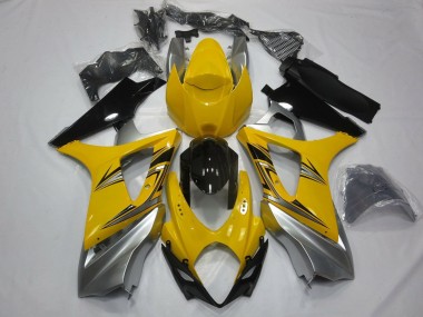 Beste Suzuki GSXR 1000 Motorrad Verkleidung 2007-2008 - Gelb Silber Schwarz