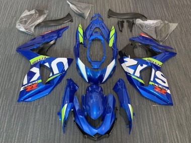 Beste Suzuki GSXR 1000 Motorrad Verkleidung 2009-2016 - Blau Neon Grun Weiss Ecstar
