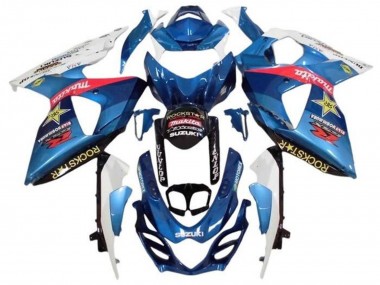 Beste Suzuki GSXR 1000 Motorrad Verkleidung 2009-2016 - Weiss Hellblau Rot Gelb RockStar