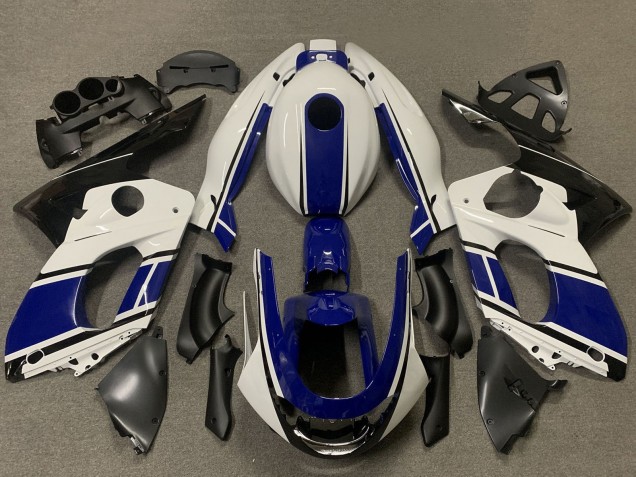 Beste Yamaha YZF600R Thundercat Motorrad Verkleidung 1996-2007 - Weiss Dunkel Blau