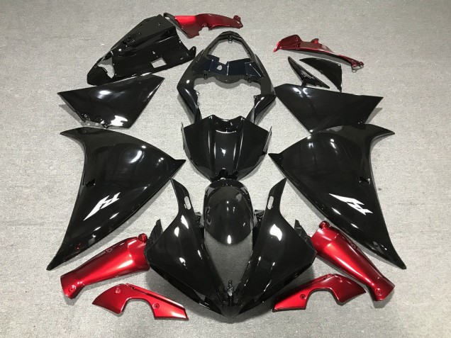 Beste Yamaha YZF 1000 R1 Motorrad Verkleidung 2009-2011 - Glanzendes Schwarz Rot
