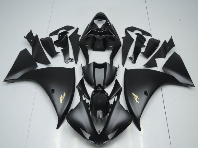 Beste Yamaha YZF 1000 R1 Motorrad Verkleidung 2009-2011 - Matt Schwarz Gold Aufkleber