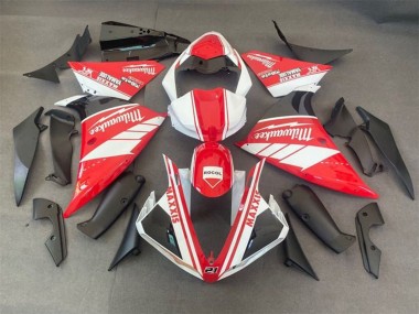 Beste Yamaha YZF 1000 R1 Motorrad Verkleidung 2009-2011 - Weiss Rot Schwarz Milwaukee