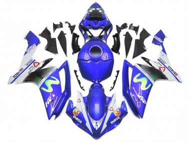 Beste Yamaha YZF 1000 R1 Motorrad Verkleidung 2007-2008 - Blau Weiss Grun ENEOS
