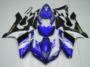 Beste Yamaha YZF 1000 R1 Motorrad Verkleidung 2007-2008 - Blau Weiss Schwarz Gold Aufkleber