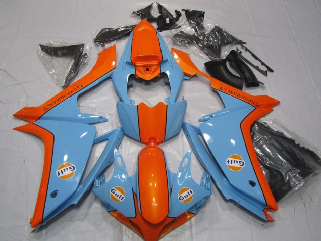 Beste Yamaha YZF 1000 R1 Motorrad Verkleidung 2007-2008 - Hellblau Orange Gulf