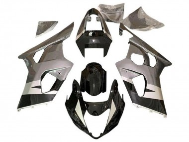 Beste Suzuki GSXR 600 / GSXR 750 Motorrad Verkleidung 2004-2005 - Silber Glanzendes Schwarz