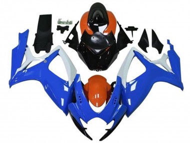 Beste Suzuki GSXR 600 / GSXR 750 Motorrad Verkleidung 2006-2007 - Orange Blau Weiss Schwarz