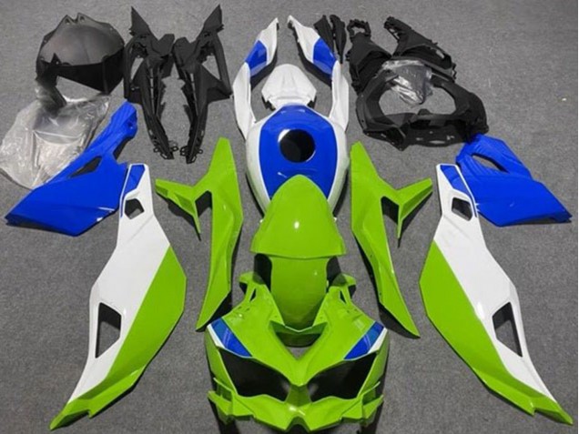 Beste Kawasaki ZX4R ZX-4RR Motorrad Verkleidung 2019-2025 - Weiss Blau Grun
