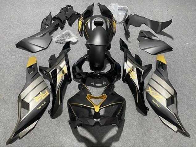 Beste Kawasaki ZX4R ZX-4RR Motorrad Verkleidung 2019-2025 - Matt Schwarz Glanzendes Schwarz Grau Gold