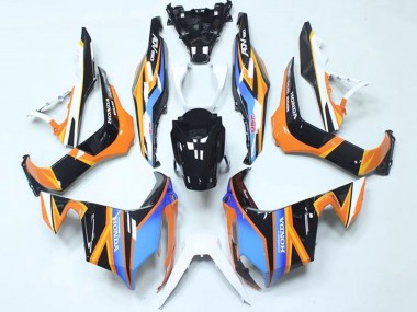 Beste Honda ADV150 Motorrad Verkleidung 2018-2021 - Blau Orange Glanzendes Schwarz