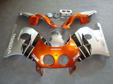 Beste Honda CBR250RR MC22 Motorrad Verkleidung 1990-1998 - Silber Orange Glanzendes Schwarz