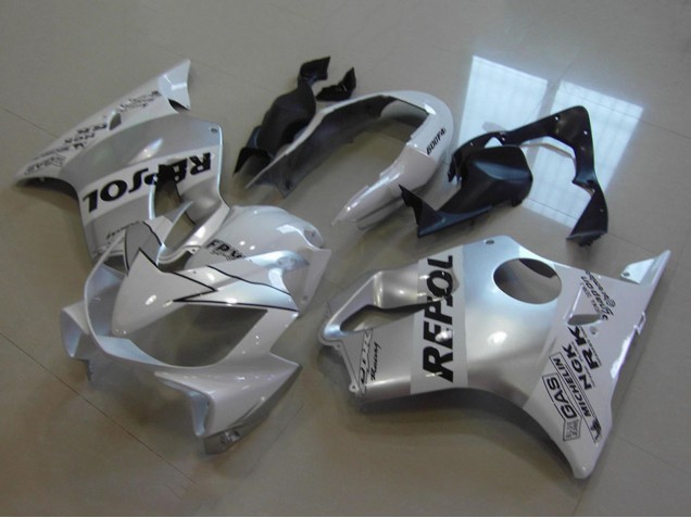 Beste Honda CBR600 F4i Motorrad Verkleidung 2004-2007 - Weiss Silber Schwarz Repsol