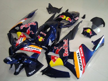 Beste Honda CBR600RR Motorrad Verkleidung 2005-2006 - Dunkel Blau Orange Red Bull Repsol