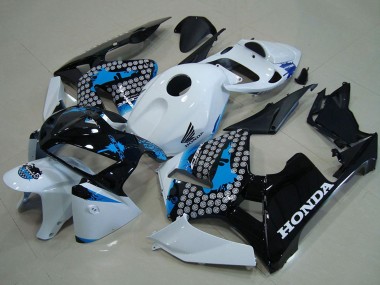 Beste Honda CBR600RR Motorrad Verkleidung 2005-2006 - Weiss Blau Schwarz