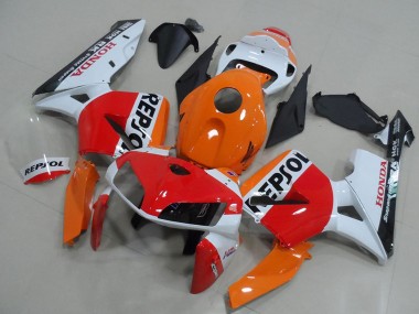 Beste Honda CBR600RR Motorrad Verkleidung 2005-2006 - Orange Weiss Rot Glanzendes Schwarz Repsol