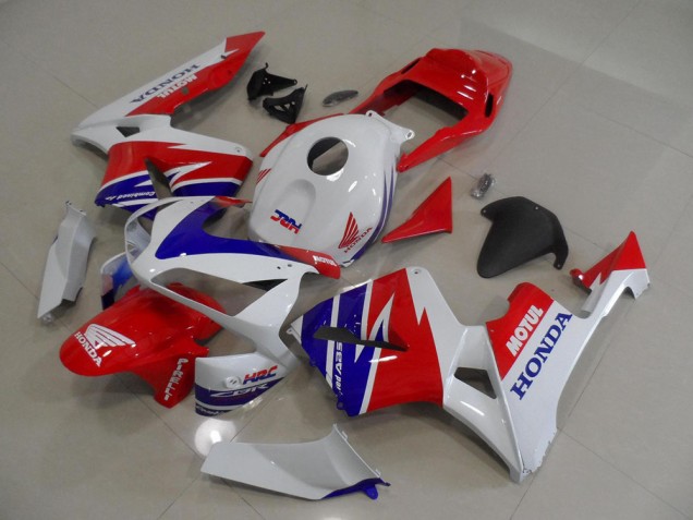 Beste Honda CBR600RR Motorrad Verkleidung 2005-2006 - Weiss Rot Blau Motul HRC