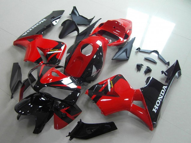 Beste Honda CBR600RR Motorrad Verkleidung 2005-2006 - Rot Glanzendes Schwarz