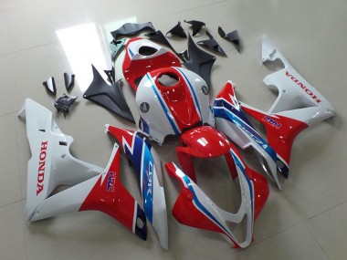 Beste Honda CBR600RR Motorrad Verkleidung 2007-2008 - Weiss Rot Hellblau HRC