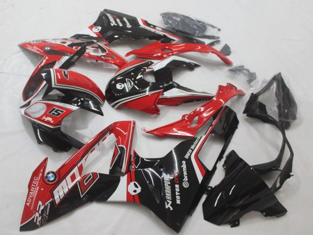 Beste BMW S1000RR Motorrad Verkleidung 2015-2016 - Weiss Rot Glanzendes Schwarz