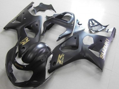 Beste Suzuki GSXR 1000 Motorrad Verkleidung 2000-2002 - Matt Schwarz Gold Aufkleber