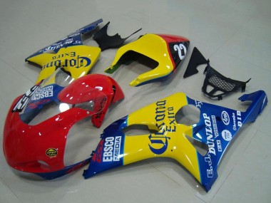 Beste Suzuki GSXR 1000 Motorrad Verkleidung 2000-2002 - Gelb Rot Blau Corona Rennen