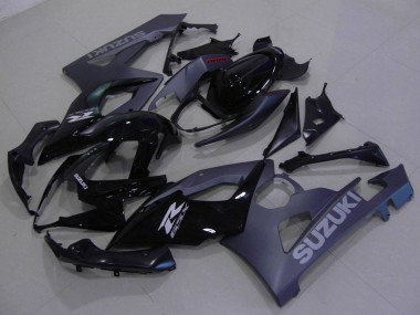 Beste Suzuki GSXR 1000 Motorrad Verkleidungen Kit 2005-2006 - Glanzendes Schwarz Matt Schwarz