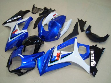 Beste Suzuki GSXR 1000 Motorrad Verkleidung 2007-2008 - Weiss Blau Schwarz OEM Stil