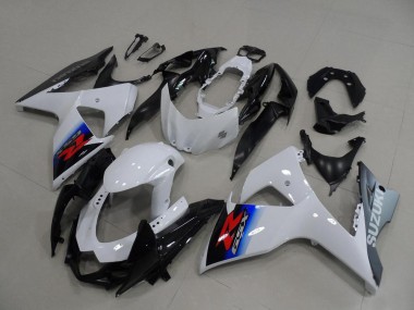 Beste Suzuki GSXR 1000 Motorrad Verkleidung 2009-2016 - Weiss Blau Silber Schwarz