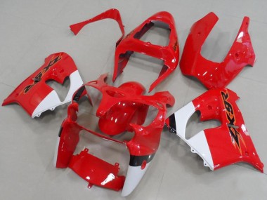 Beste Kawasaki ZX9R Motorrad Verkleidung 2000-2001 - Rot Weiss