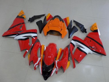 Beste Kawasaki ZX10R Motorrad Verkleidung 2004-2005 - Orange Schwarz und Weiss