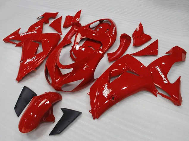 Beste Kawasaki ZX10R Motorrad Verkleidung 2006-2007 - Rot Weiss