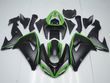 Beste Kawasaki ZX10R Motorrad Verkleidung 2006-2007 - Grun Matt Schwarz