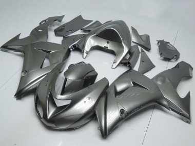 Beste Kawasaki ZX10R Motorrad Verkleidung 2006-2007 - Glanzendes Grau