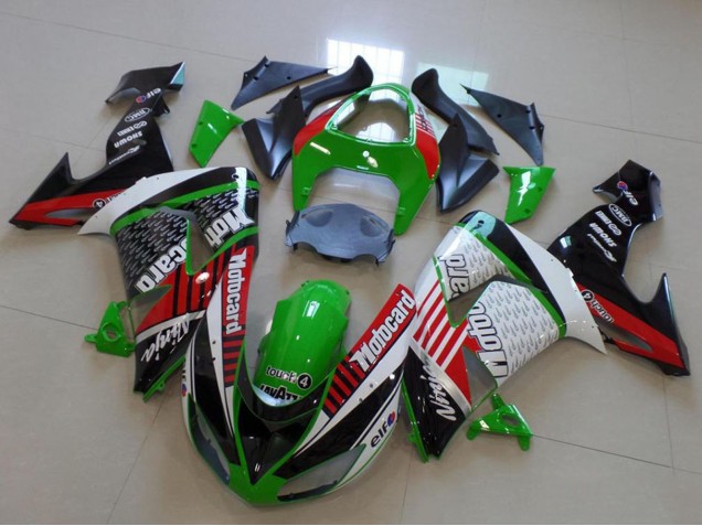 Beste Kawasaki ZX10R Motorrad Verkleidung 2006-2007 - Grun Rot Weiss Schwarz Motorad