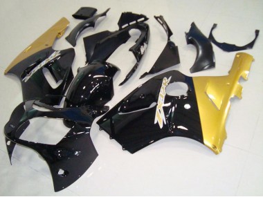 Beste Kawasaki ZX12R Motorrad Verkleidung 2000-2001 - Glanzendes Schwarz Gold