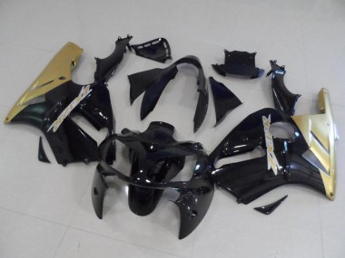 Beste Kawasaki ZX12R Motorrad Verkleidung Kit 2002-2006 - Glanzendes Schwarz Gold